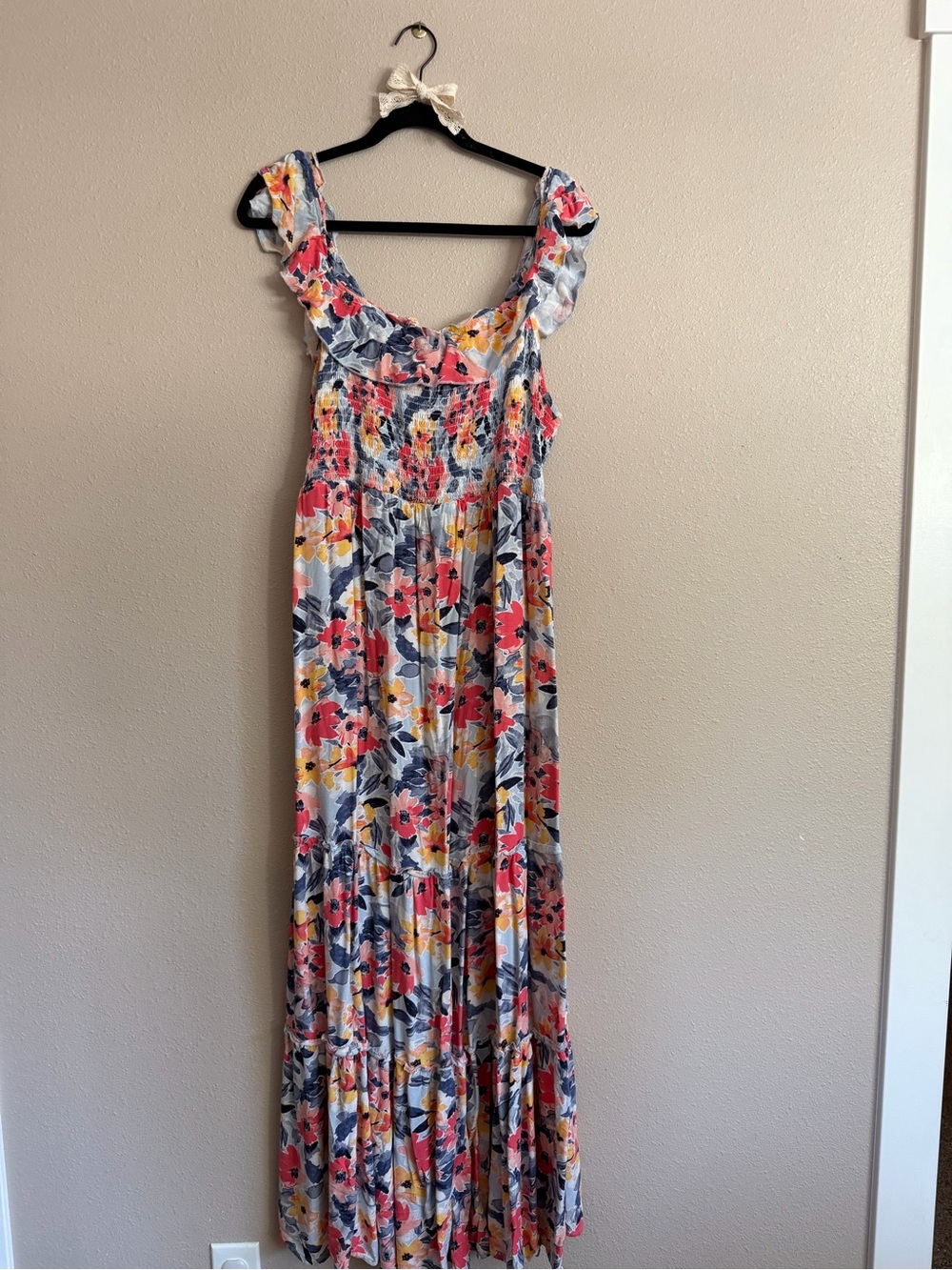 Isabel Maternity by Ingrid & Isabel Floral Maxi Dress in Pink, Yellow & Blue